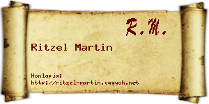 Ritzel Martin névjegykártya